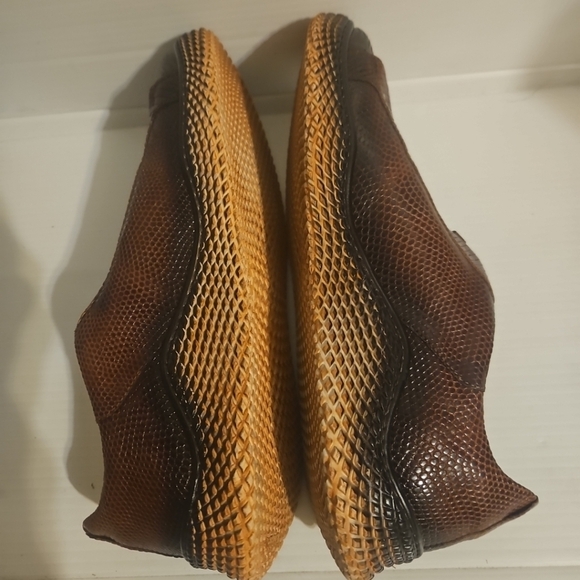 MEZLAN Men's Cognac Calcio Deer Skin Slip On Sneakers - Picture 4 of 7